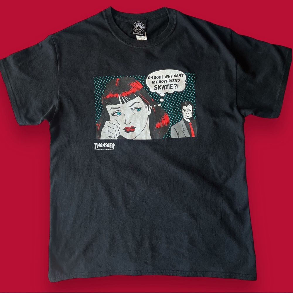 THRASHER Pop Art Graphic T-Shirt Tee Limited Retro Skater SK8 Punk Streetwear